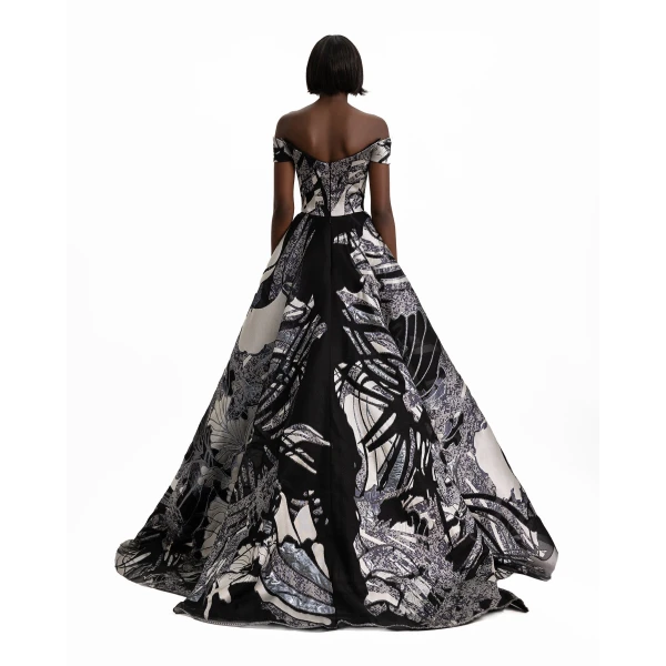 Gemy Maalouf Wide Draped Skirt Gown, view 3