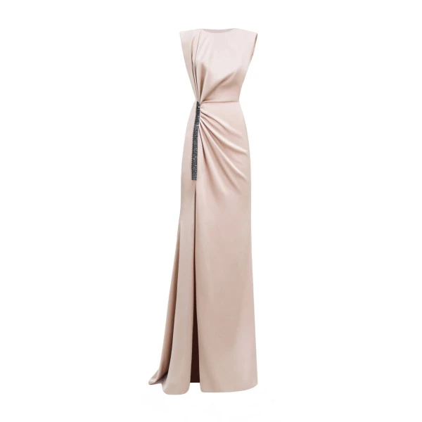 Gemy Maalouf Wide Shoulders Draped Dress, view 5