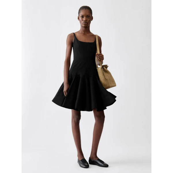 JACQUEMUS The Agave Mini Dress in Black, view 2