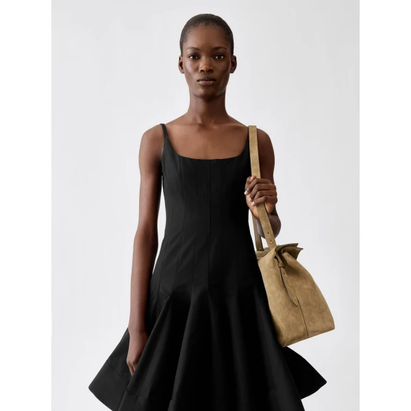 JACQUEMUS The Agave Mini Dress in Black, view 3