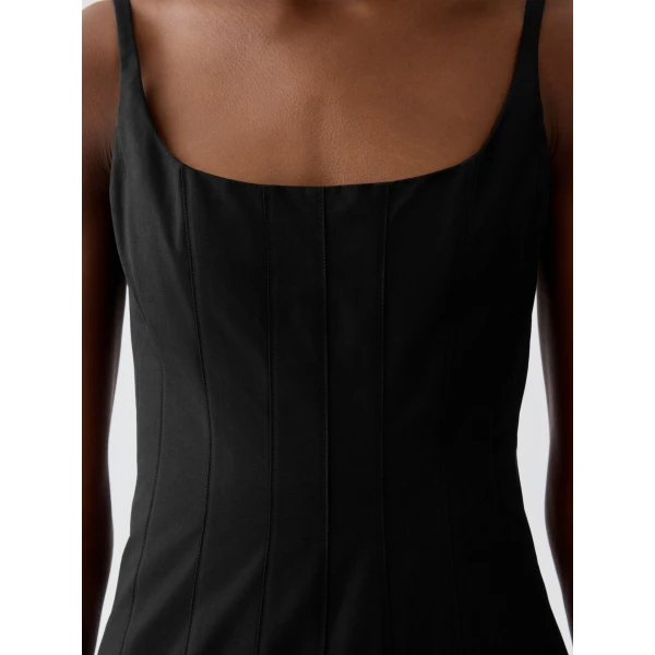 JACQUEMUS The Agave Mini Dress in Black, view 5