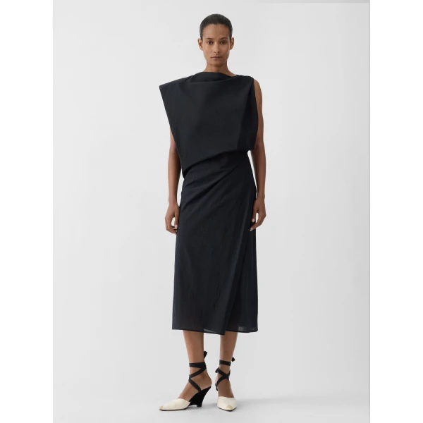 JACQUEMUS The Drap Dress in Black, view 2