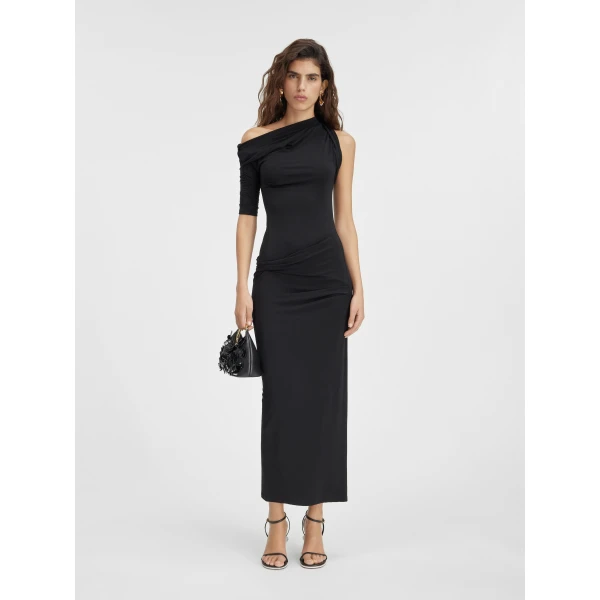 JACQUEMUS The Drapeado Dress in Black, view 2