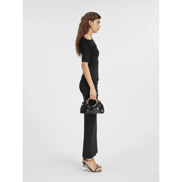 JACQUEMUS The Drapeado Dress in Black, view 3