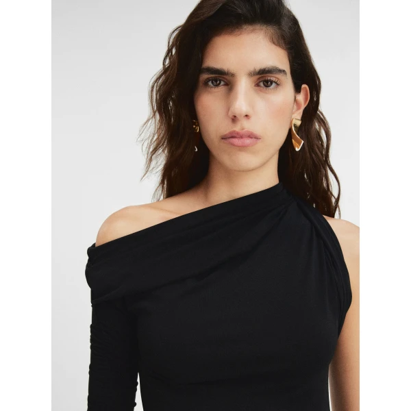 JACQUEMUS The Drapeado Dress in Black, view 5