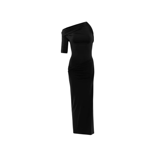 JACQUEMUS The Drapeado Dress in Black