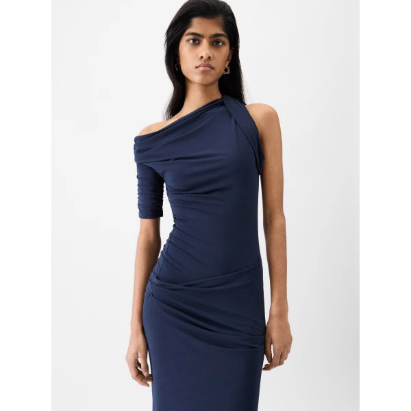 JACQUEMUS The Drapeado Dress in Blue, view 4