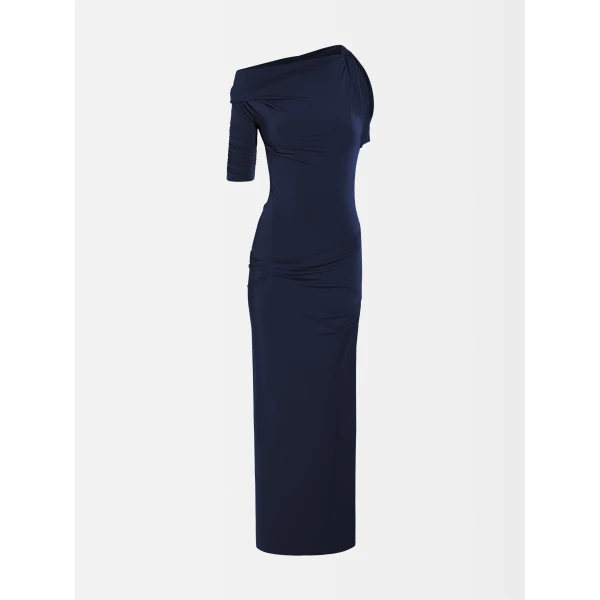 JACQUEMUS The Drapeado Dress in Blue, view 6