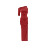 JACQUEMUS The Drapeado Dress in Dark Red
