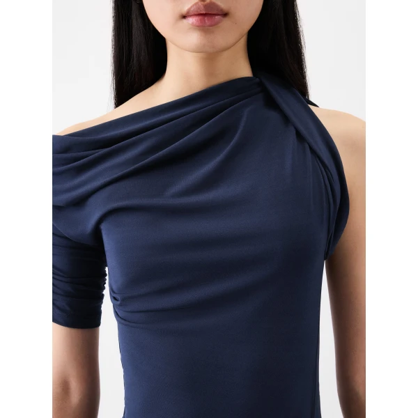 JACQUEMUS The Drapeado Mini Dress in Blue, view 5