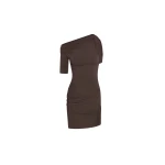 JACQUEMUS The Drapeado Mini Dress in Dark Brown