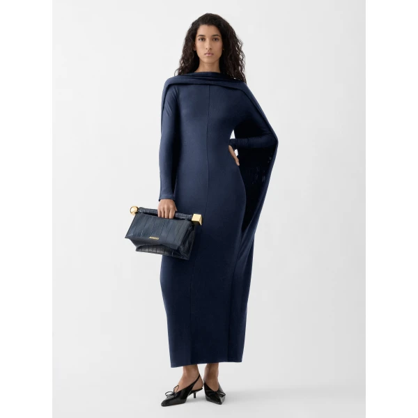 JACQUEMUS The Joya Dress in Dark Navy, view 2