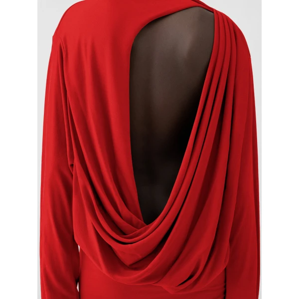 JACQUEMUS The Mistral Dress in Red, view 5