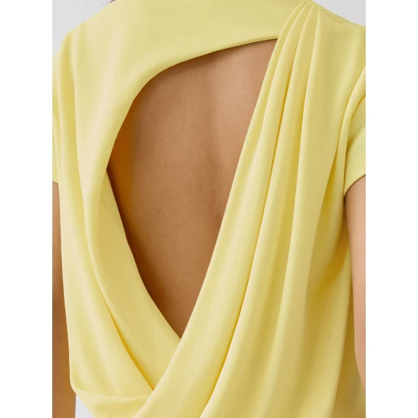 JACQUEMUS The Mistral Short-Sleeve Dress in Yellow, view 5