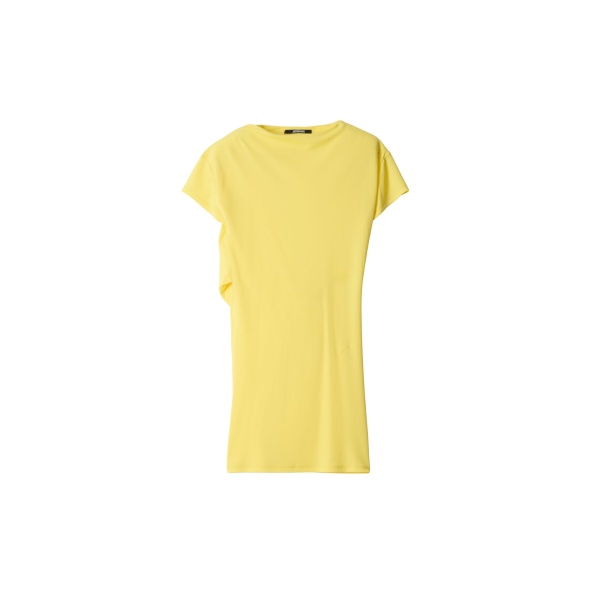 JACQUEMUS The Mistral Short-Sleeve Dress in Yellow
