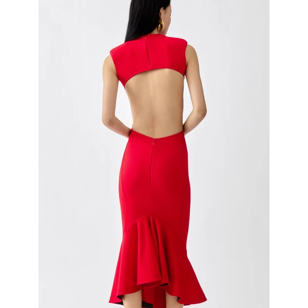 JACQUEMUS The Palmier Dress in Red, view 3