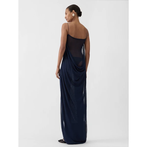 JACQUEMUS The Plumetis Knit Dress in Dark Navy, view 3