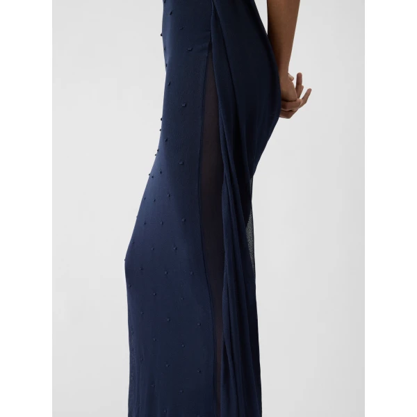 JACQUEMUS The Plumetis Knit Dress in Dark Navy, view 5