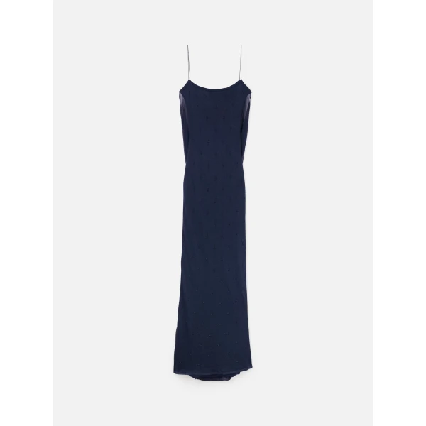 JACQUEMUS The Plumetis Knit Dress in Dark Navy, view 6