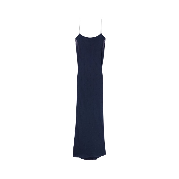 JACQUEMUS The Plumetis Knit Dress in Dark Navy