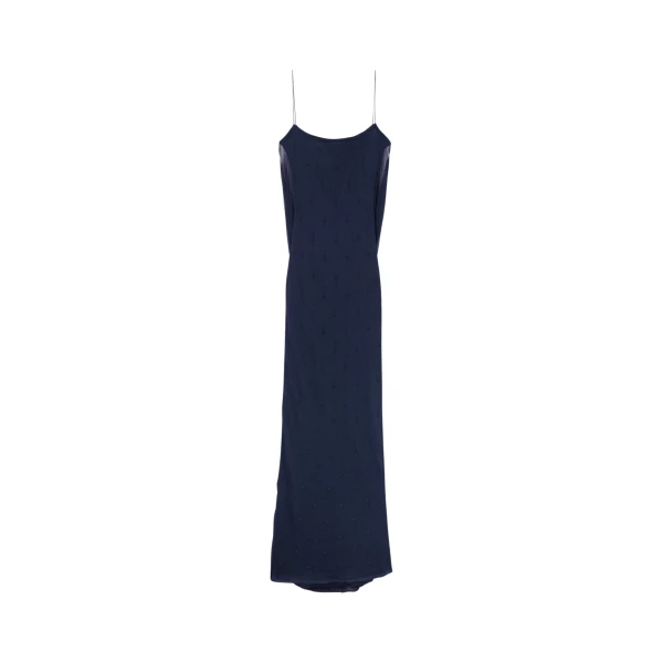 JACQUEMUS The Plumetis Knit Dress in Dark Navy