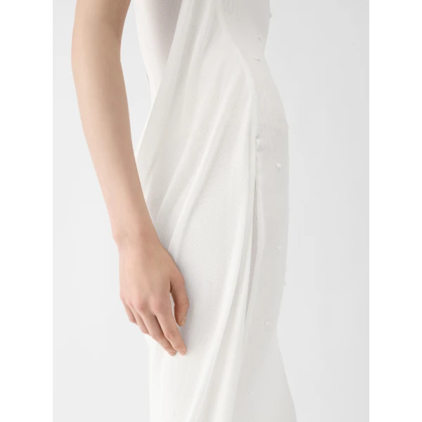 JACQUEMUS The Plumetis Knit Dress in Off-White, view 5