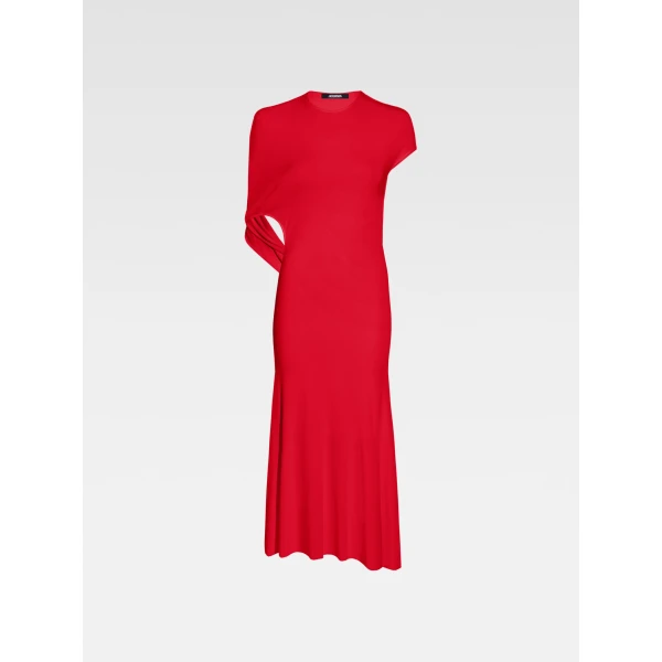 JACQUEMUS The Salerno Dress in Red, view 6