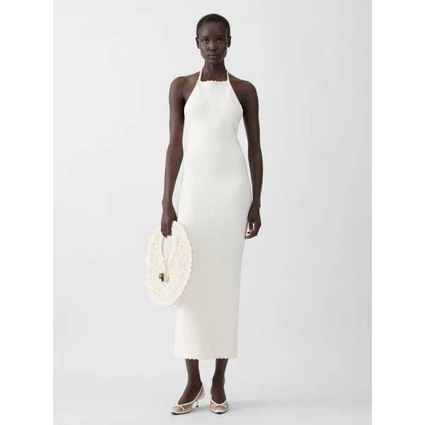 JACQUEMUS The Tablier Knit Dress in Off-White, view 2