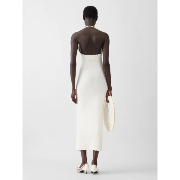 JACQUEMUS The Tablier Knit Dress in Off-White, view 3