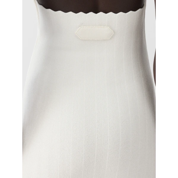 JACQUEMUS The Tablier Knit Dress in Off-White, view 5