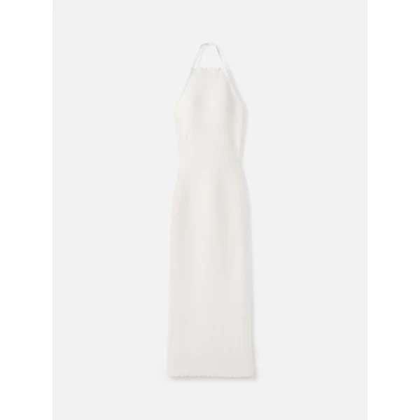 JACQUEMUS The Tablier Knit Dress in Off-White, view 6