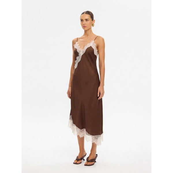 Kivari Anki Midi Dress in Chocolate, view 3