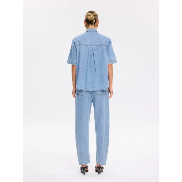 Kivari Ariana Denim Shirt in Pale Stone, view 4