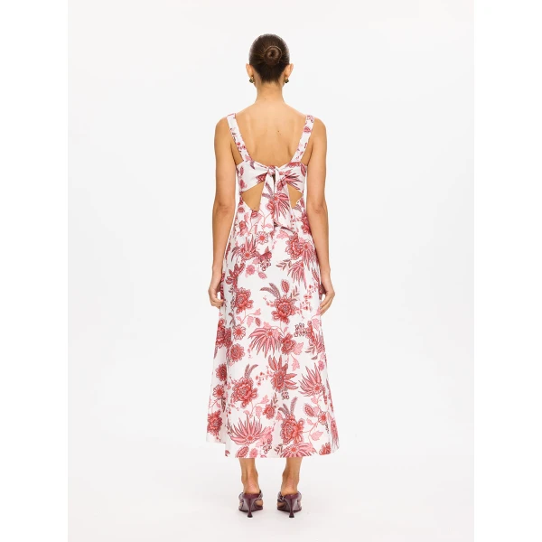 Kivari Bailey Midi Dress in Red, view 4