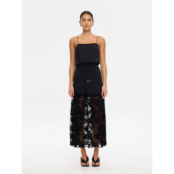 Kivari Blair Lace Maxi Dress in Black, view 2