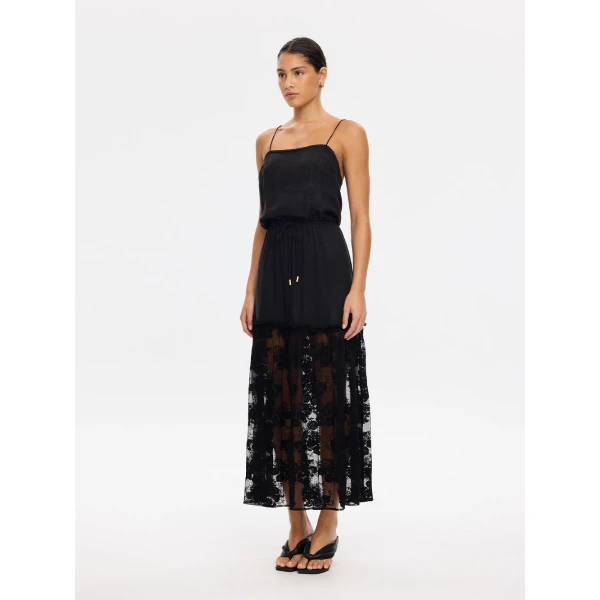 Kivari Blair Lace Maxi Dress in Black, view 4