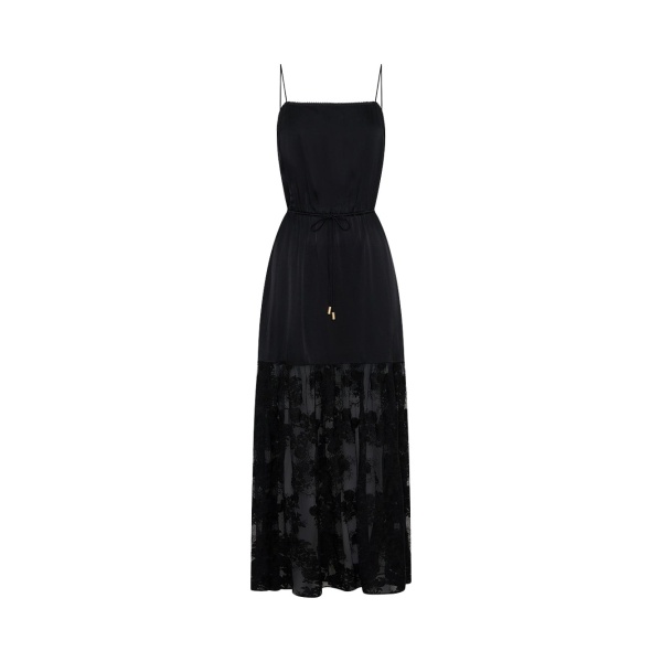 Kivari Blair Lace Maxi Dress in Black
