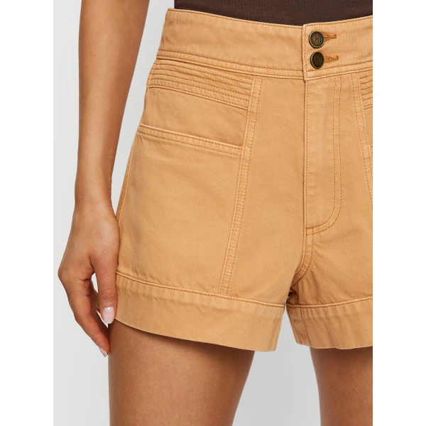 Kivari Cameron Denim Short in Tan, view 5