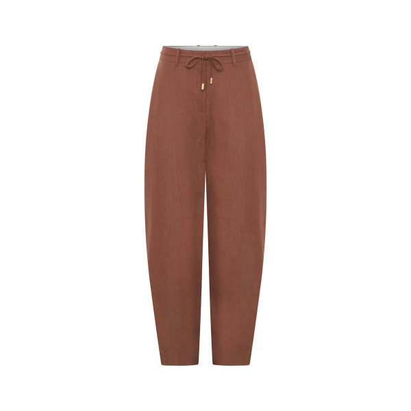 Kivari Cass Barrel Leg Pant in Chocolate
