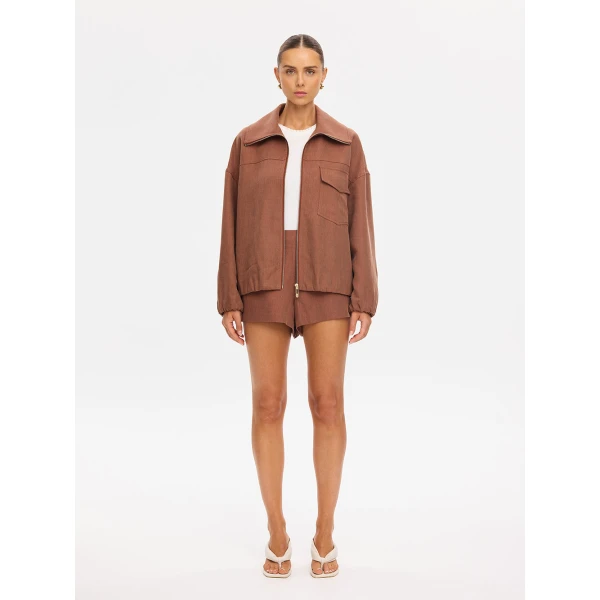 Kivari Cass Jacket in Chocolate, view 2