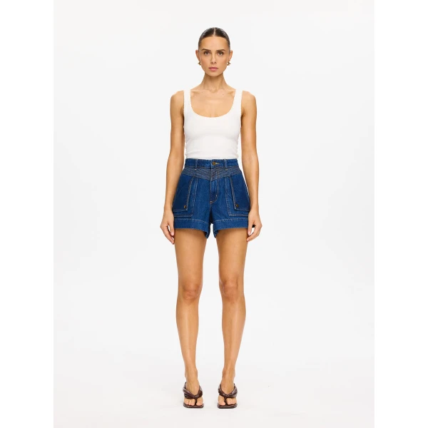 Kivari Celene Denim Short in Indigo, view 4
