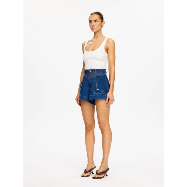 Kivari Celene Denim Short in Indigo, view 5