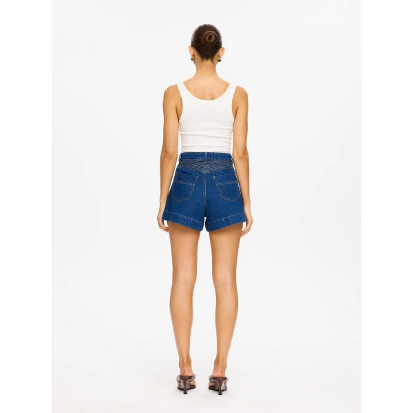 Kivari Celene Denim Short in Indigo, view 6