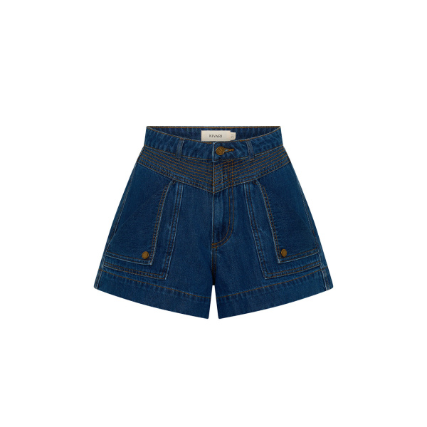 Kivari Celene Denim Short in Indigo