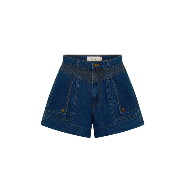 Kivari Celene Denim Short in Indigo