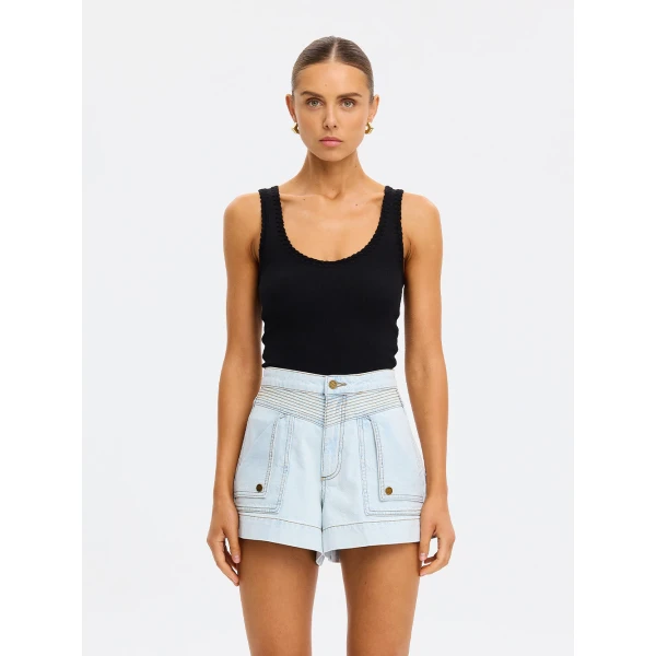 Kivari Celene Denim Short in Pale Blue, view 2