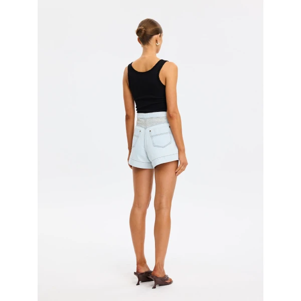 Kivari Celene Denim Short in Pale Blue, view 6