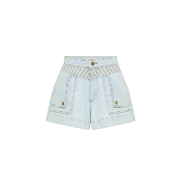 Kivari Celene Denim Short in Pale Blue