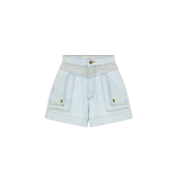 Kivari Celene Denim Short in Pale Blue