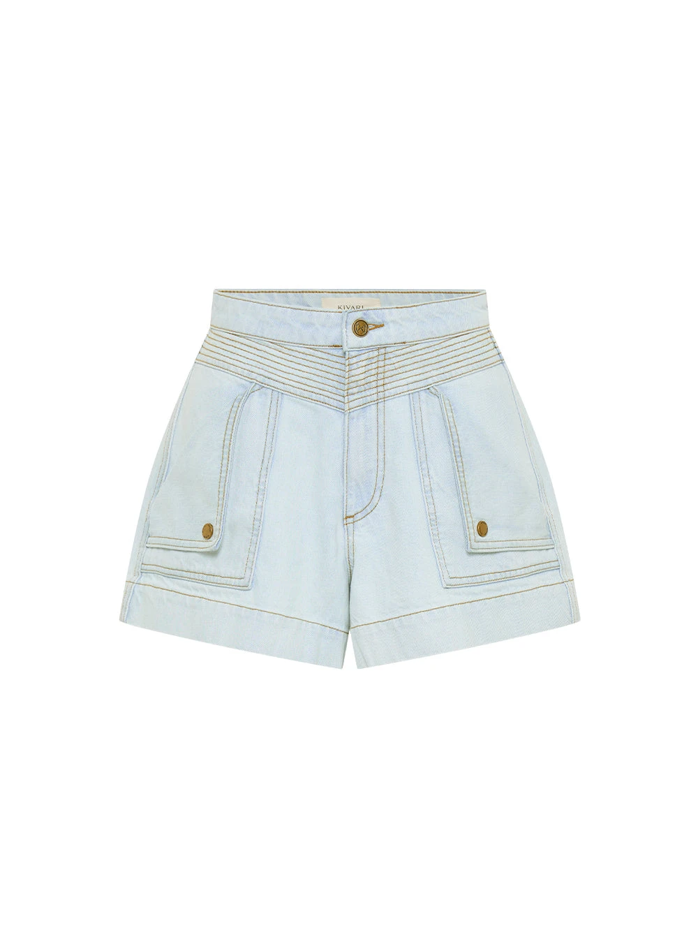 KIVARI Celene Denim Short in Pale Blue